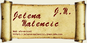 Jelena Malenčić vizit kartica